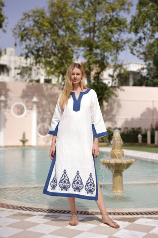 Hampton Kaftan - Blue Paisley