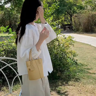 Small Tote Crossbody with Matching Bag Charm- Yellow