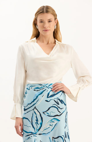 Astrid Charmeuse Blouse - Ivory