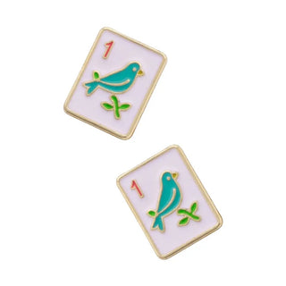 Little Sparrow Mahjong Tile Stud Earrings
