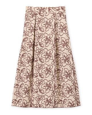 Bea Midi Skirt-Field Floral Embroidery
