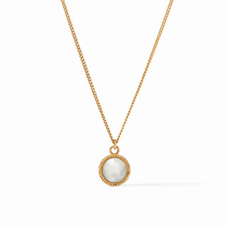 Fleur-de-Lis Solitaire Necklace-Iridescent Clear Crystal