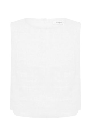 Marli Linen Top - White