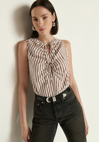 Mimmi Keyhole Top - Sable Stripe