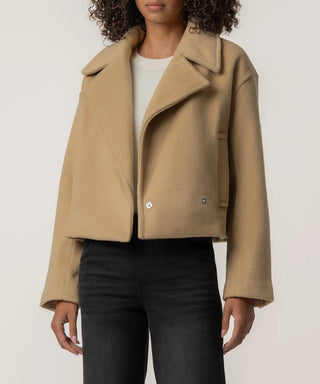 Harper Notch Collar Jacket W/ Blanket Stitch-Toffee