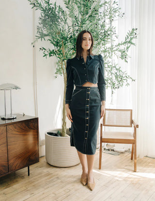 Apolline Midi Skirt - Pagent Blue