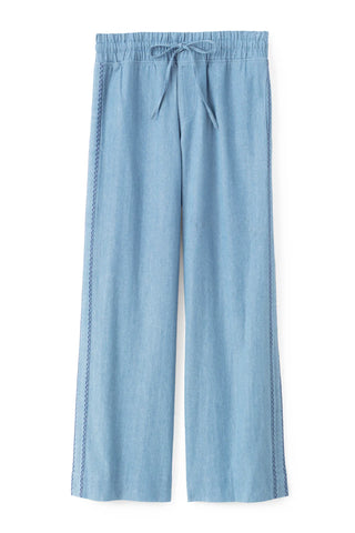 Isla Pant - Washed Blue Chambray