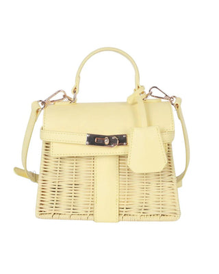 Celine Wicker Handbag- Pastel Pale Yellow