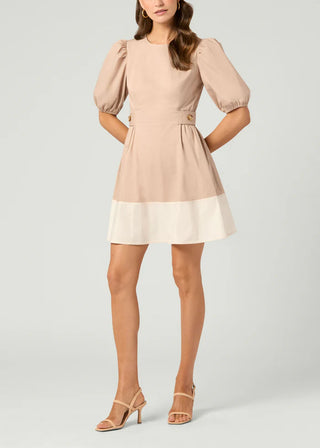 Royce Dress - Light Taupe/Ivory