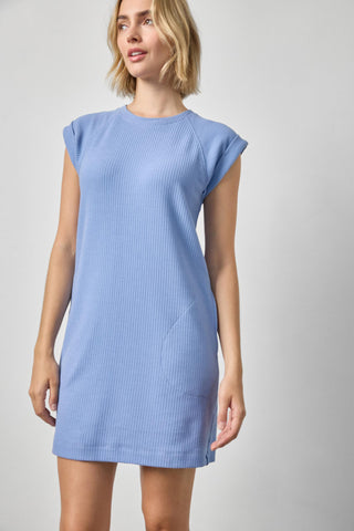 Saddle Sleeve Shift Dress - Bluebird