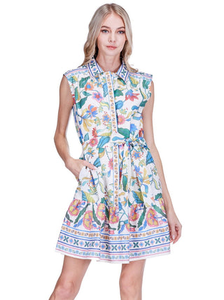 Front Placket Shirt Dress - Festival Florals