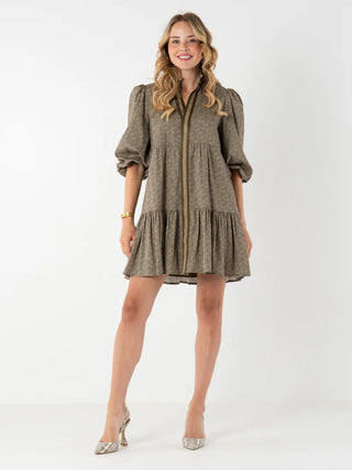 Sadie Dress - Green Tonal Monogram