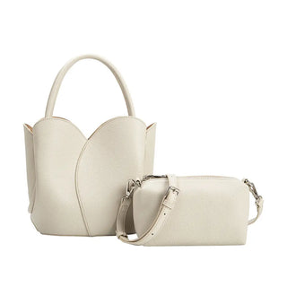 Tulip Recycled Vegan Top Handle Bag - Bone