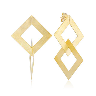 Large Boone Earrings - Brushed Gold