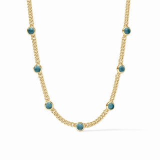 Dolce Delicate Station Necklace - Iridescent Montana Blue