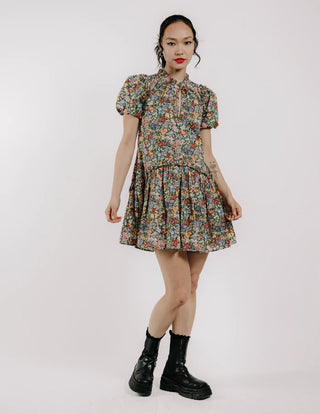 Edith Short Sleeve Dress - Cottage Garden Liberty Print