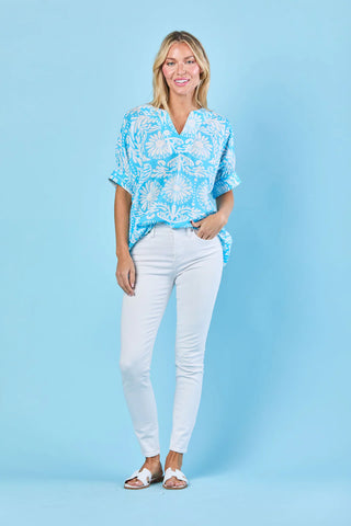 Chloe Blouse - Sky Jardin