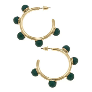 Ally Resin Beaded Hoop Earrings