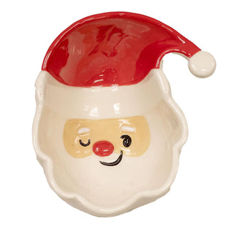 Jolly Santa Tidbit Bowl - White/Red