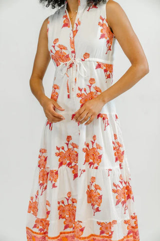 Magnolia Flutter Dress - Apricot Blush