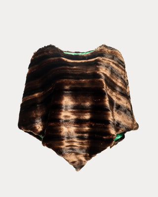 The Envoy Poncho Faux Fur Faux Fur - Brown