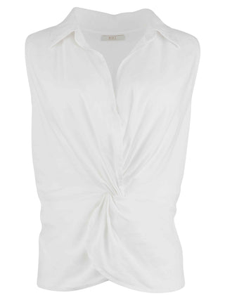Sara Sleeveless Top W/ Twisted Front