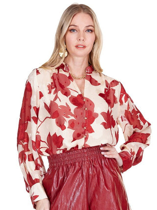 Front Split Buttons Top - Autumn Serenade