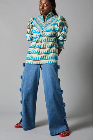 Pom Pom Trouser - Medium Wash