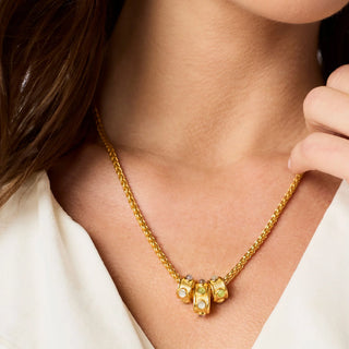Cobblestone Loop Necklace - Multi Stone Cat'S Eye Gold