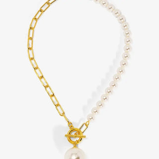 Chain and Pearl Pendant Necklace