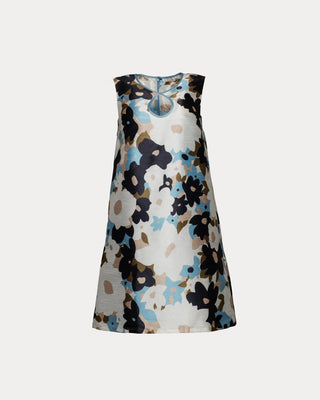 Jean Keyhole Shift Dress Morning Dew - Blue Multi