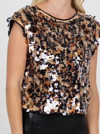 Hatti Tank - Tortoise Shell Sequin