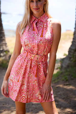 Carol Dress - Pink Palm