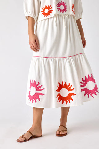 Jessie Skirt - Coconut w/Applique