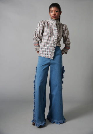 Fringed Trouser - Medium Wash