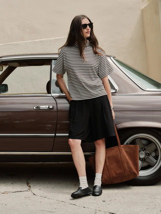 Fable Turtleneck Tee - Vintage Yarn Dye Stripe