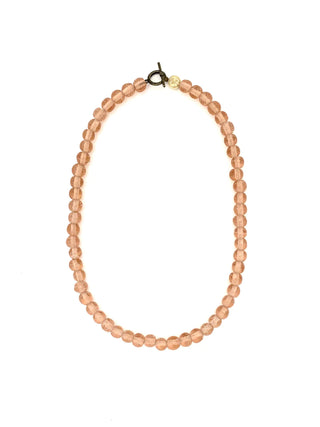 Glass Beads 22" Necklace - Blush