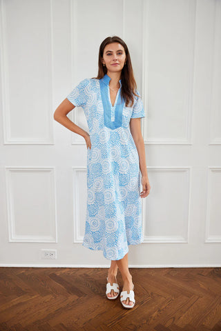 Short Sleeve Maxi Tunic - Dot Matrix Print
