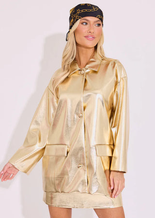 Saylor Shacket - Gold