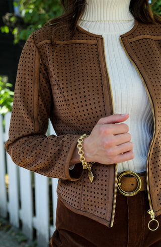 Piper Punched Jacket - Bison
