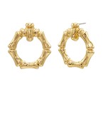 Bamboo Textured Round Earrings