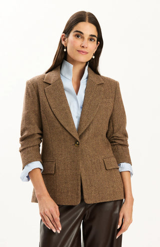 Taylor Herringbone Jacket - Brown