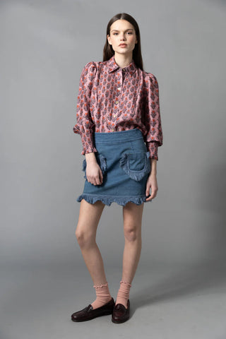 Fringed Mini - Medium Wash