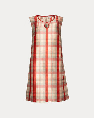 Jean Keyhole Shift Dress Plaid