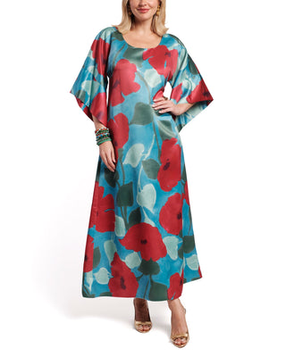 Spinnaker Maxi Dress Floating Floral - Navy/Red Multi
